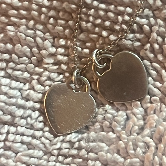 Tiffany Blue Double Heart Silver necklace - Picture 5 of 9